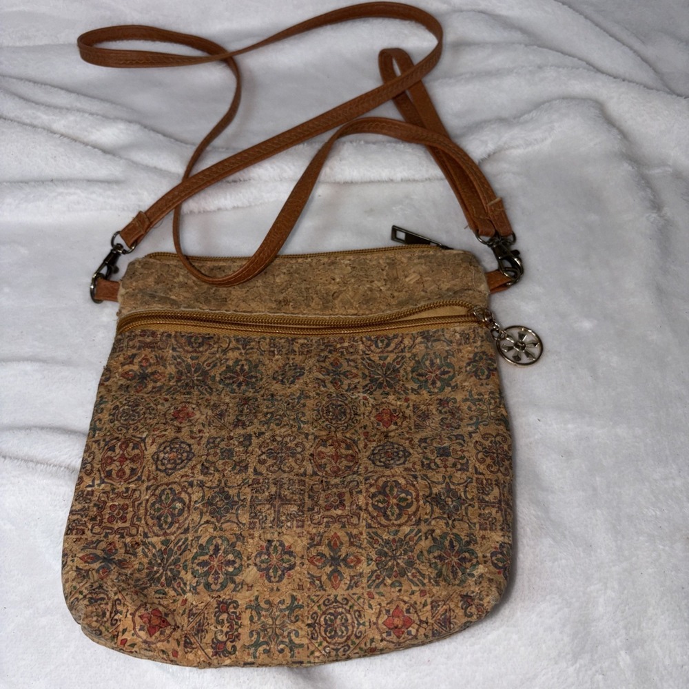 Kaleidoscope Accessories Cork Crossbody Bag Mosaic‎ Tile Print Lightweight Boho